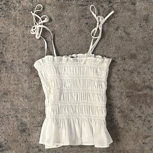 Kirious Elegant White Smocked Women's Top